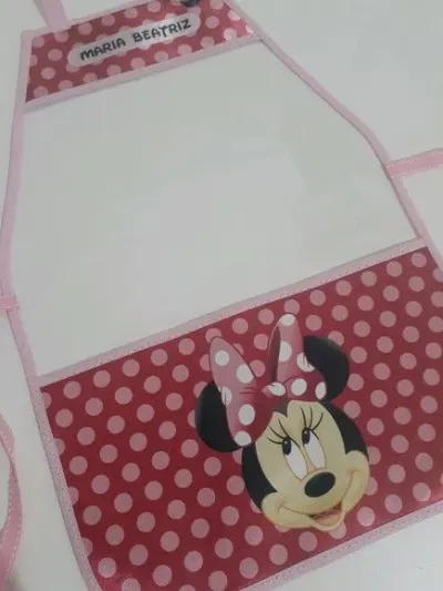 Avental escolar Minnie - artesanato de Innovare Studio
