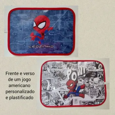 Jogo Americano Infantil - Homem Aranha - artesanato de Innovare Studio