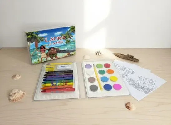 Estojo de Pintura - Moana Personalizado - artesanato de Mi Papelaria Criativa
