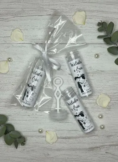 Bolha de Sabão - Casamento Personalizado - artesanato de Mi Papelaria Criativa