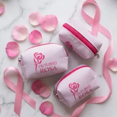 Mini Necessaire Outubro Rosa Personalizada | Brindes - artesanato de Innovare Studio