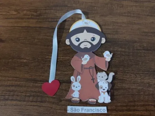 Marcador de Página 10 cm - São Francisco - artesanato de Emejhu Personalizados