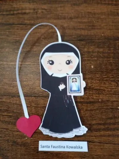 Marcador de Página 08 cm - Santa Faustina Kowalska N - artesanato de Emejhu Personalizados
