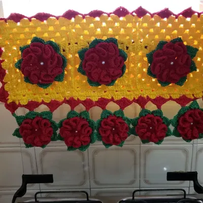 Capa para Encaixe em Crochê Tampa Vidro Fogão 51 cm x 30 cm - artesanato de Mari Crochê feito com carinho!