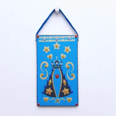 Quadro N. S. Aparecida P - artesanato de Estudio Bananeira