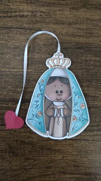 Marcador de Página 08 cm - Nossa Senhora Aparecida T - artesanato de Emejhu Personalizados