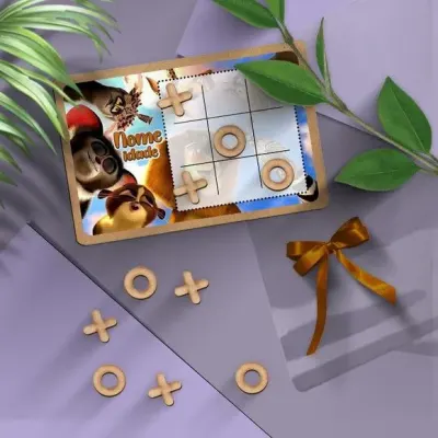 Jogo da Velha - Madagascar Personalizado - artesanato de Mi Papelaria Criativa