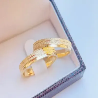 Alianças de Ouro 18k 4mm 4grs Casamento + Anel Solitário - artesanato de TM JOIAS