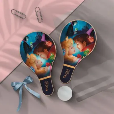 Raquete Ping Pong - Bela Adormecida Personalizada - artesanato de Mi Papelaria Criativa