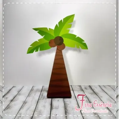 Caixa cone coqueiro - artesanato de Fina Essência Papelaria Personalizada