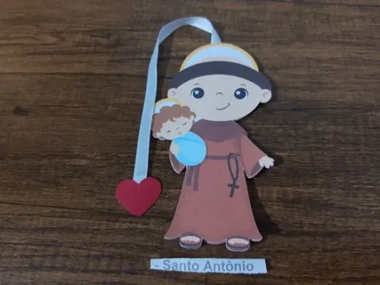 Marcador de Página 13 cm - Santo Antônio - artesanato de Emejhu Personalizados
