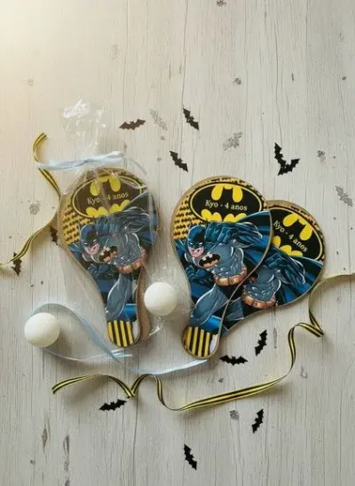 Raquete Ping Pong - Batman - artesanato de Mi Papelaria Criativa