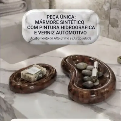 saboneteira porta joias mármore sintético - artesanato de KingKolors Kustom