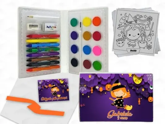Estojo de Pintura Bruxinha Personalizado - artesanato de creativitybynina
