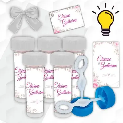 Bolinha de Sabão Casamento Personalizada - artesanato de Mi Papelaria Criativa