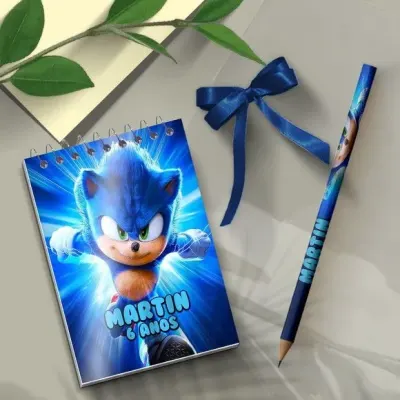 Bloquinho - Sonic Personalizado - artesanato de Mi Papelaria Criativa