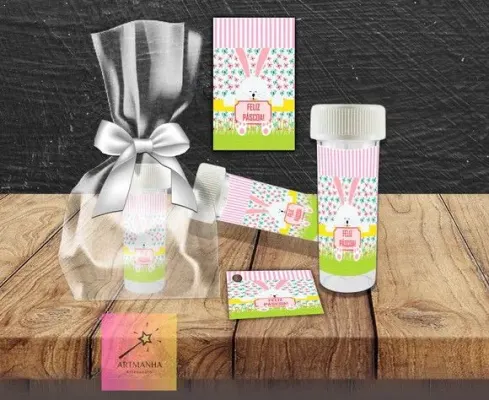 Bolha de Sabão Pascoa Personalizada - artesanato de Artmanha Lembrancinhas