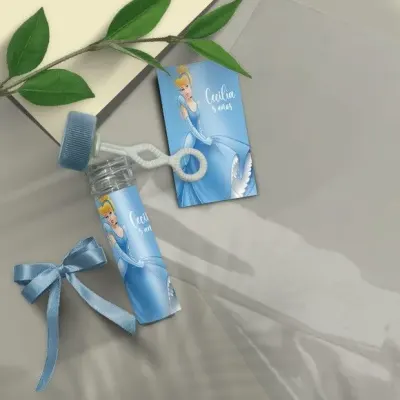 Bolha de Sabão - Cinderela Personalizado - artesanato de Mi Papelaria Criativa