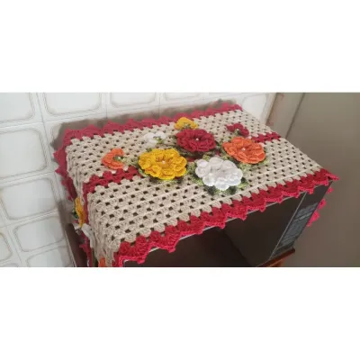 Toalha para Microondas em Crochê Floratta - artesanato de Mari Crochê feito com carinho!