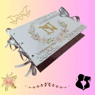 Álbum de Fotos Personalizado Casamento Cívil - artesanato de Ateliê de Criação Usina Caseira