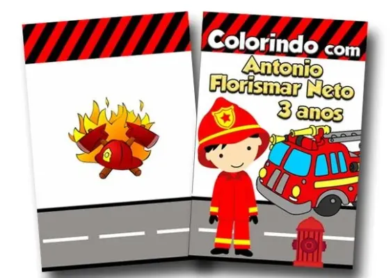 Revista colorir bombeiro 14x10 - artesanato de PAPCRIE