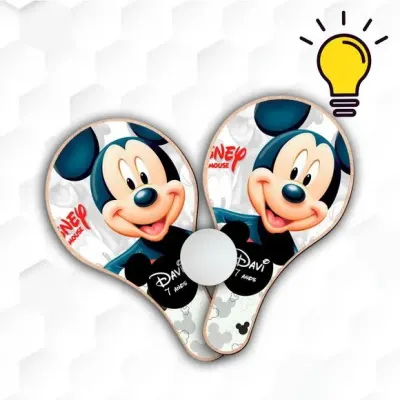Raquete Ping Pong Mickey Personalizada - artesanato de Mi Papelaria Criativa