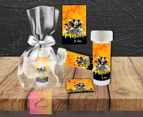 Bolha de Sabão Mickey Halloween Personalizada - artesanato de Artmanha Lembrancinhas