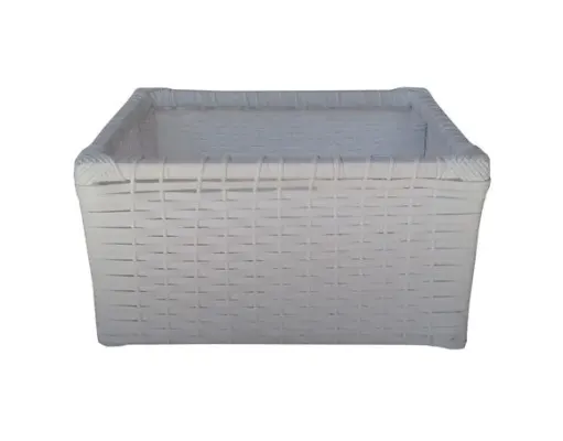 Cesto Sintético Branco 40x30x20 - artesanato de Mundo Urbano