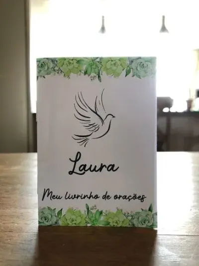 Mini livro de orações para batismo 7x10 - artesanato de Fina Essência Papelaria Personalizada