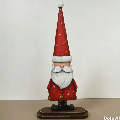 Papai Noel de Bancada. Decoração de Natal - artesanato de Flor Seca Casa e Ambiente