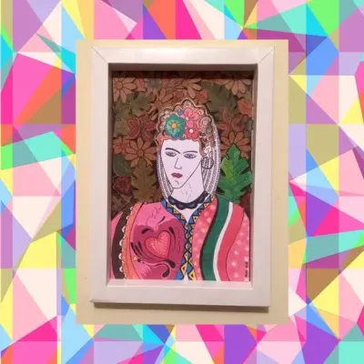 Quadro Frida Brasileira - artesanato de Ateliê de Criação Usina Caseira