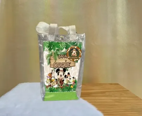 Sacola Transparente Mickey Safari Personalizado - artesanato de Artmanha Lembrancinhas