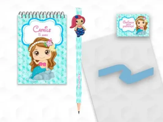 Bloquinho com Aplique Sereia Personalizado - artesanato de creativitybynina