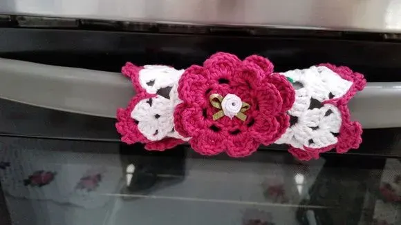 Pegador de Arm/fogão Crochê Magenta - artesanato de Mari Crochê feito com carinho!
