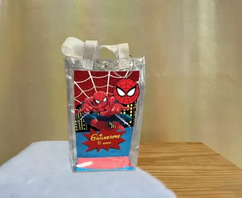 Sacola Transparente Homem Aranha Personalizado - artesanato de Artmanha Lembrancinhas