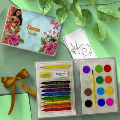 Estojo de Pintura - Moana Personalizado - artesanato de Mi Papelaria Criativa