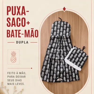 Kit 2 peças - Puxa saco e bate mão 2 - artesanato de Djulik