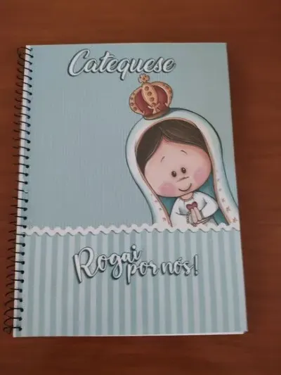 Caderno Capa Flexível 1/4 Espiral Nossa Senhora de Fátima - artesanato de Emejhu Personalizados