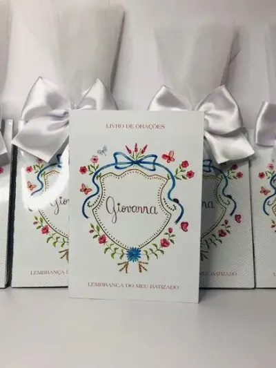 Livro de Orações Luxo com Foto para Batismo - artesanato de Fina Essência Papelaria Personalizada