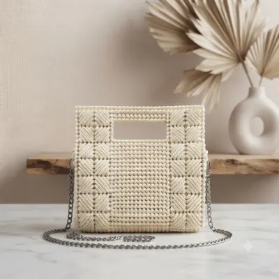 Bolsa de mão e de ombro /fio de malha - artesanato de Mais uma volta