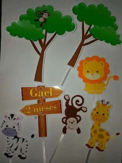 Topper Bolo Safari - artesanato de PAPCRIE