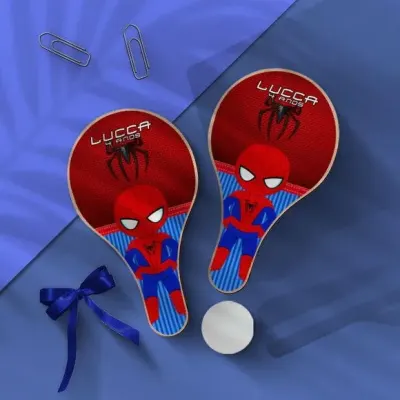 Raquete Ping Pong - Homem Aranha Personalizada - artesanato de Mi Papelaria Criativa