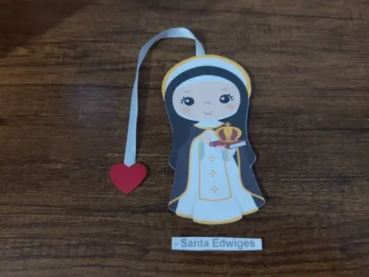 Marcador de Página 13 cm - Santa Edwiges - artesanato de Emejhu Personalizados