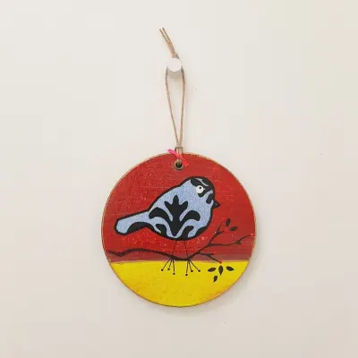 Enfeite Passarinho AM - artesanato de Estudio Bananeira