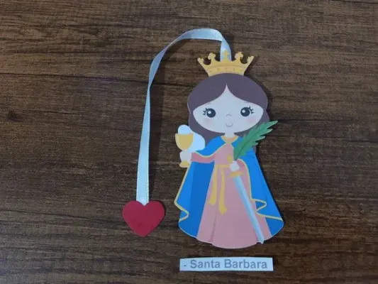 Marcador de Página 10 cm - Santa Barbara - artesanato de Emejhu Personalizados