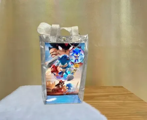 Sacola Transparente Sonic Personalizado - artesanato de Artmanha Lembrancinhas