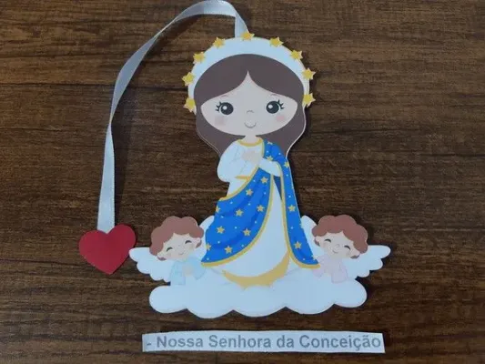Marcador de Página 13 cm - Nossa Senhora da Conceição - artesanato de Emejhu Personalizados