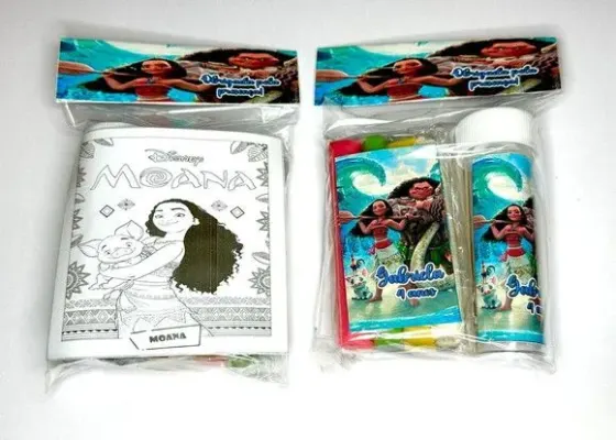 Kit Massinha + Giz + Bolha Moana Personalizado - artesanato de Mi Papelaria Criativa