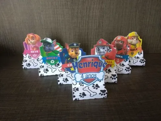 Porta chocolate duplo Patrulha Canina - artesanato de Fina Essência Papelaria Personalizada