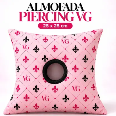 Almofada piercing 25x25 estampa de 1 lado - artesanato de Viviane Galina VG
